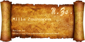 Milla Zsuzsanna névjegykártya